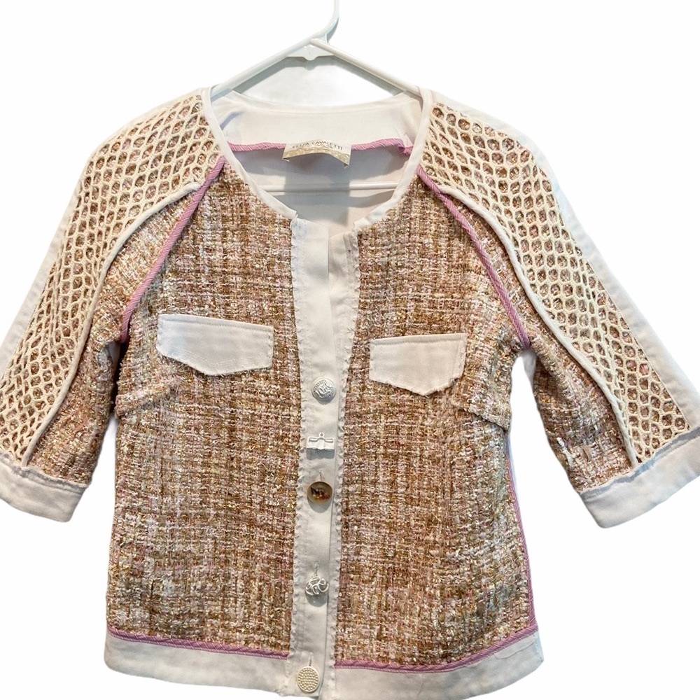 Elisa Cavaletti Tweed Blazer with  decorative buttons.